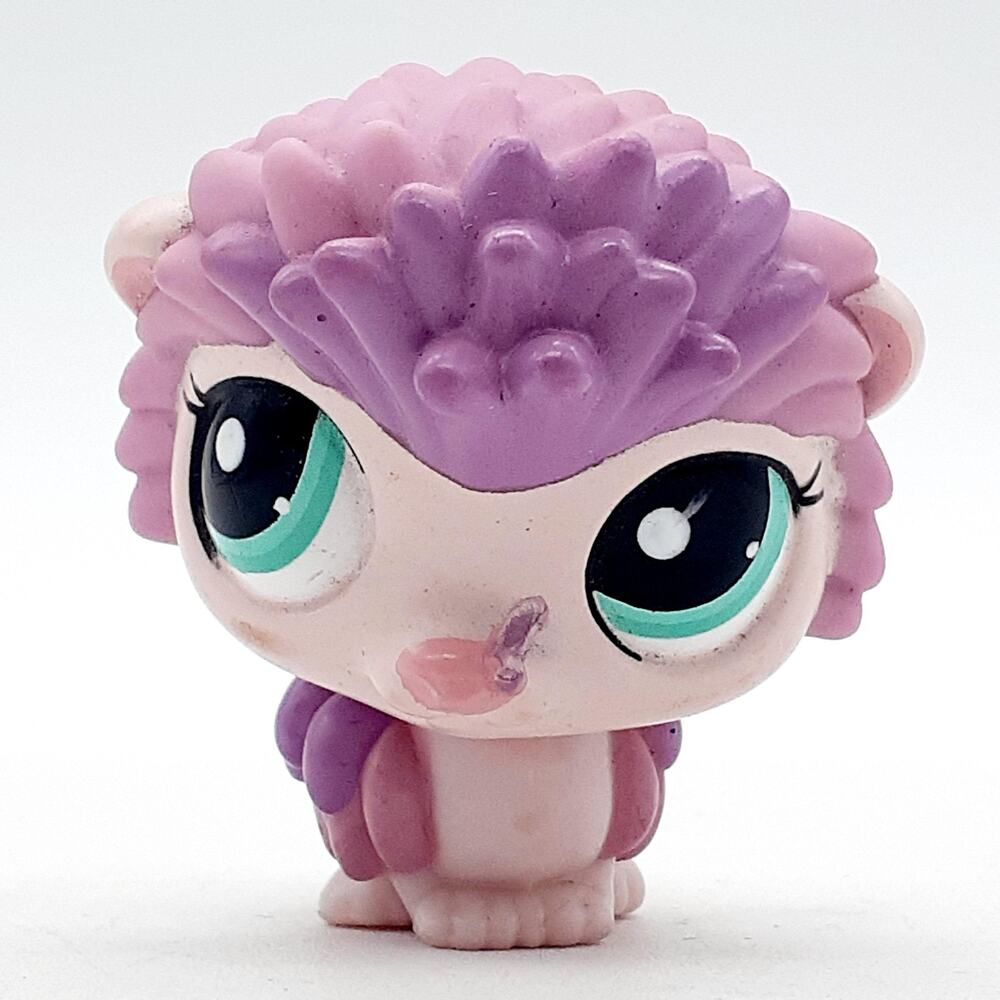 Littlest Pet Shop Hedgehog Figure Edge Purple Pink LPS Hasbro Collectible Toy